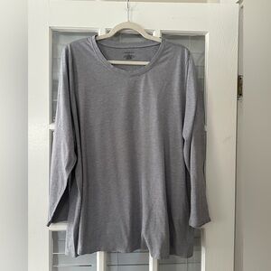 Lane Bryant Women’s 22/24 Gray Long Sleeve Round Neck T Shirt Top